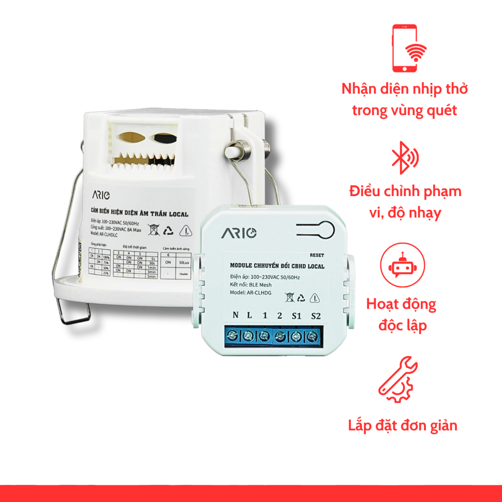 ario Cảm biến hiện diện local chuyển đổi sang BLE AR-CLHDG 0