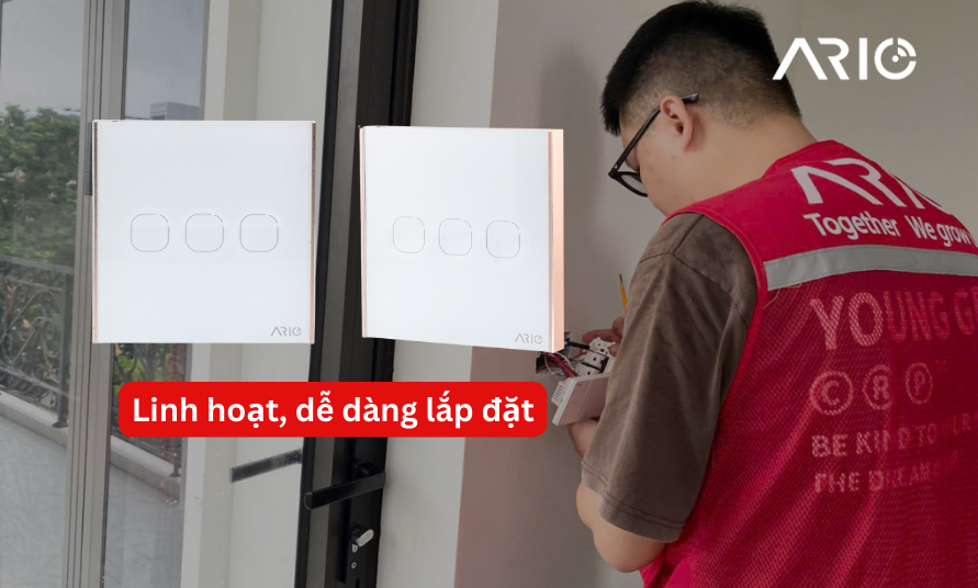 Công tắc cảm ứng thông minh BLE 3 nút vuông 6