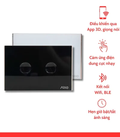nhà thông minh smarthome Ario Công tắc cảm ứng thông minh BLE 2 nút Cn
