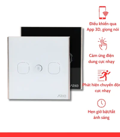 nhà thông minh smarthome Ario Công tắc cảm ứng cầu thang tích hợp cảm biến thông minh BLE vuông 0