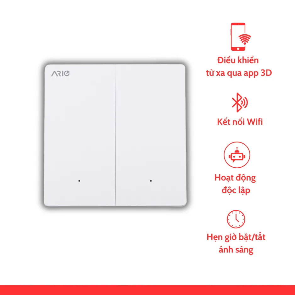 cong-tac-wifi-thong-minh-ario (3) Nhà thông minh, Smarthome | Công tắc thông minh BLE 2 nút Ario Vuông Wifi - Ảnh 1