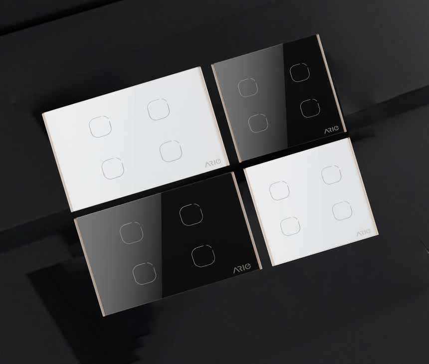 CT4 Công tắc cảm ứng thông minh BLE 4 nút Kính phẳng - Ảnh 1